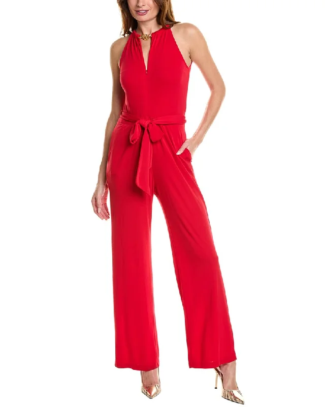 Elie Tahari Chain Halter Jumpsuit