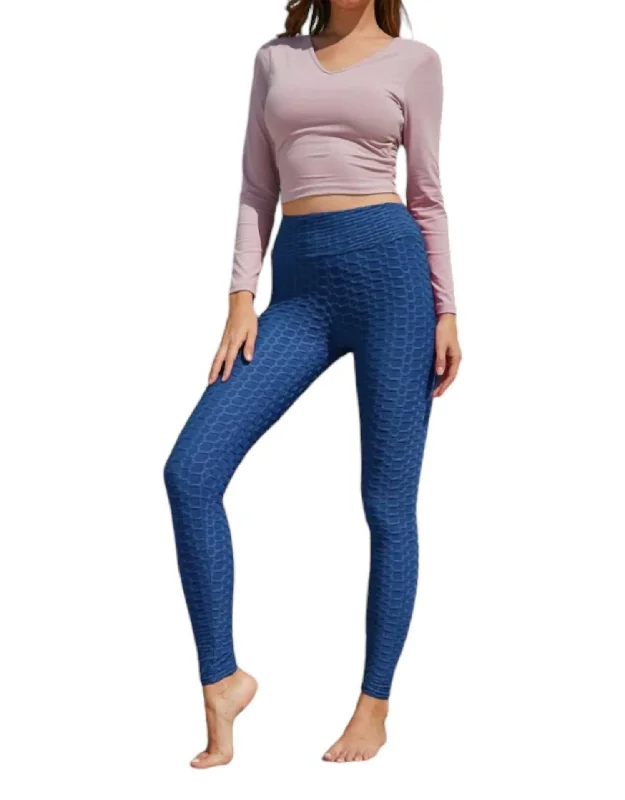 Honeycomb Leggings In Blue