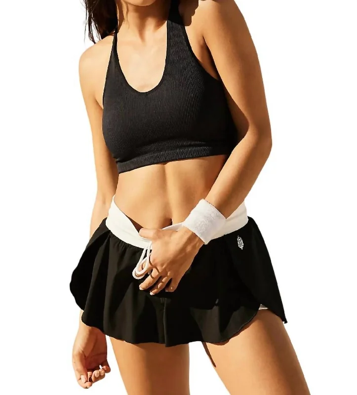 Free Throw Crop Sports Bra In Black