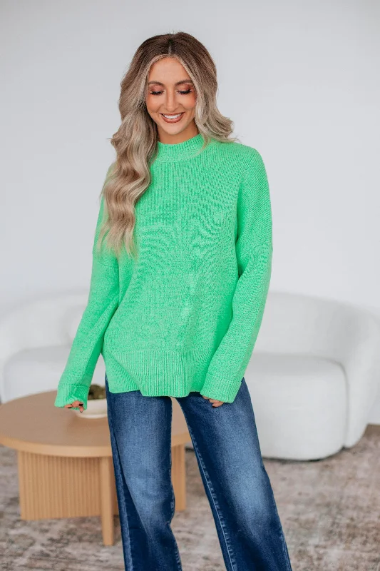 Chelsea Mock Neck Sweater - Apple