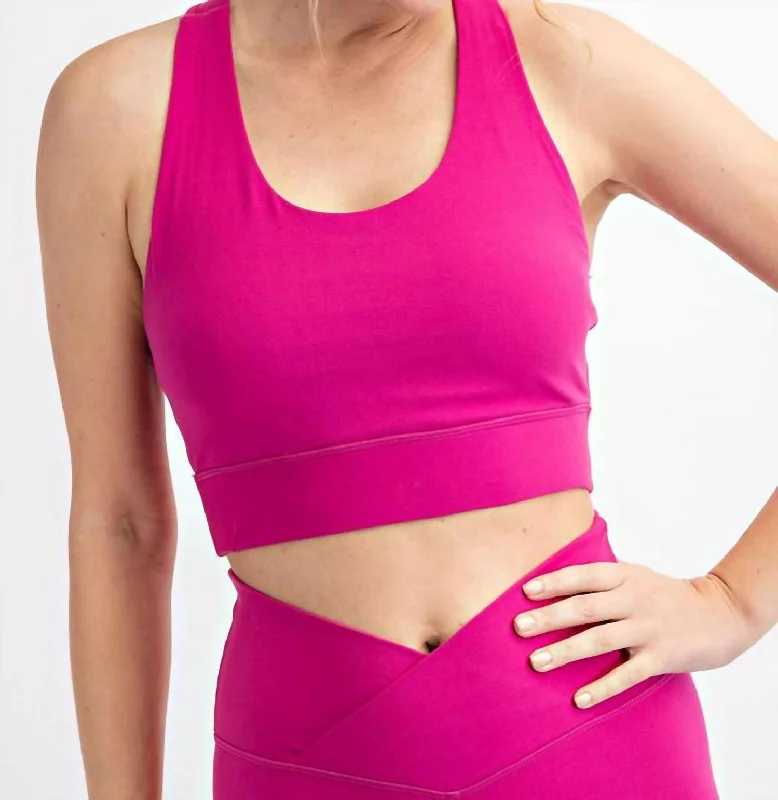 Athleisure Sports Bra In Hot Pink