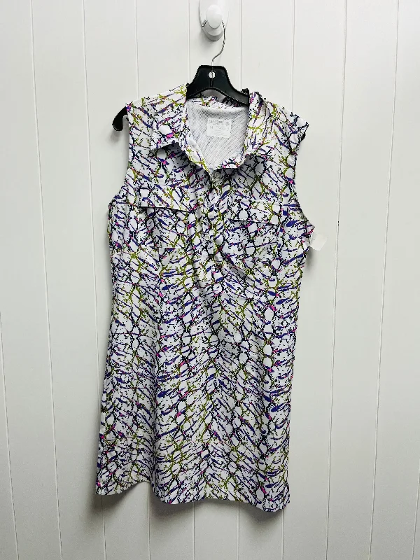 Dress Casual Short By Reel Legends In Purple & White, Size: M