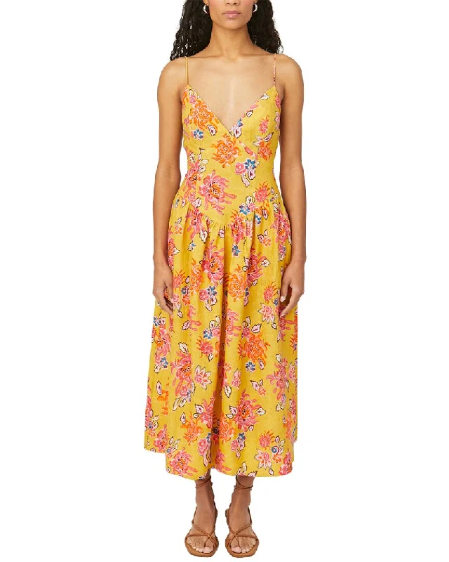 RHODE Sophie Linen Midi Dress