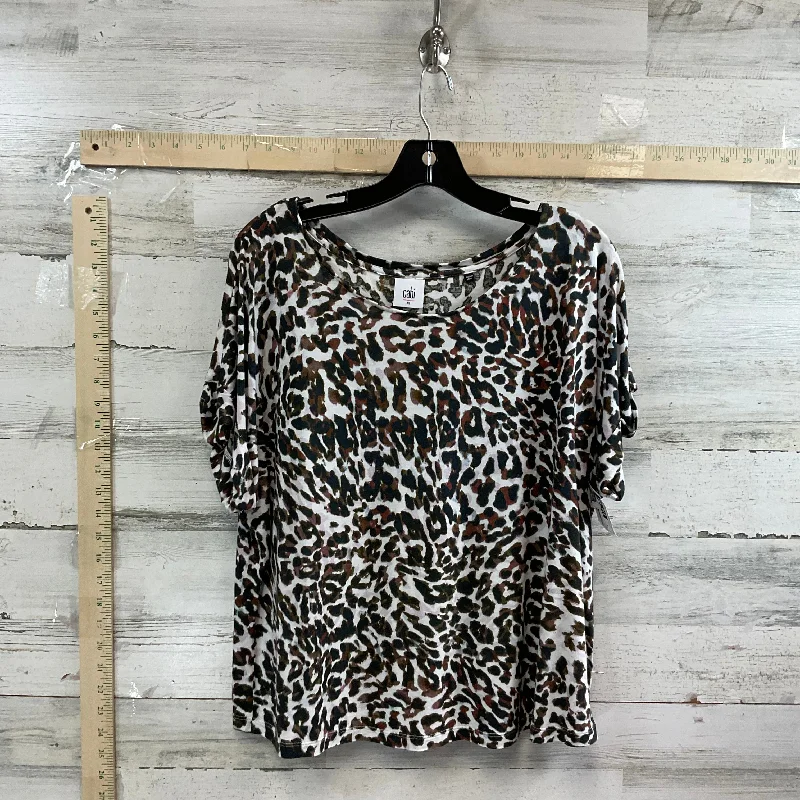 Animal Print Top Short Sleeve Cabi, Size M