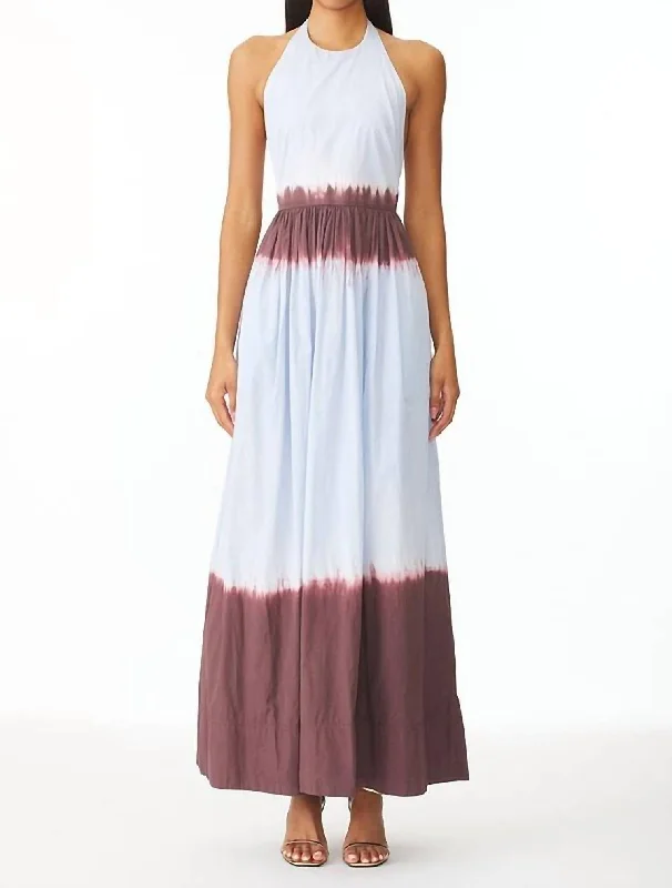 Blair Dip Dye Maxi In Fudge & Sky Blue