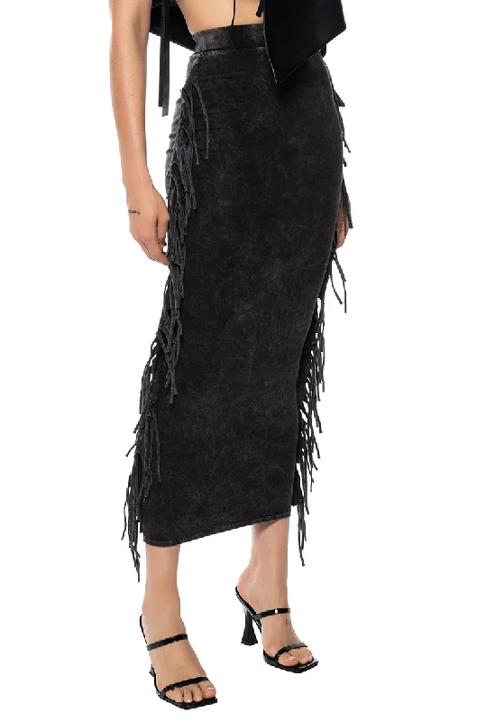 BRITT FRINGE DETAIL MAXI SKIRT