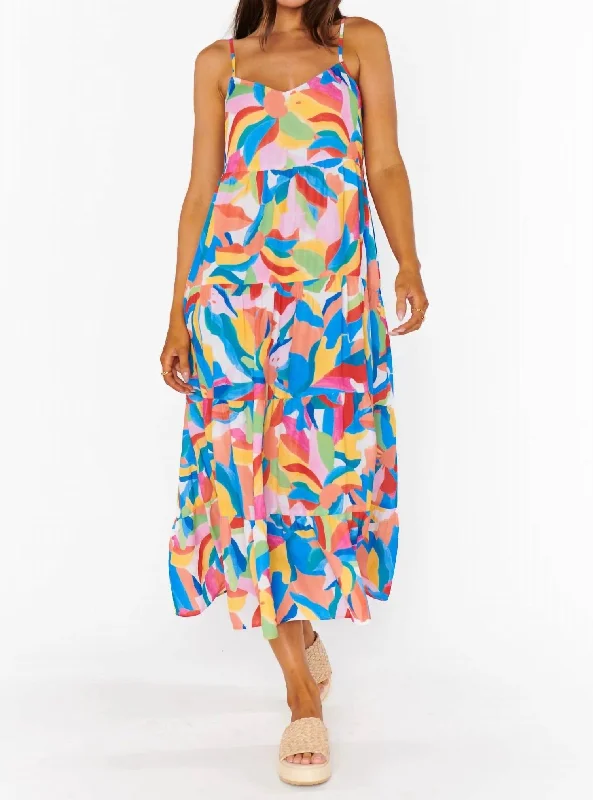 Caroline Maxi Dress In Rainbow Pop