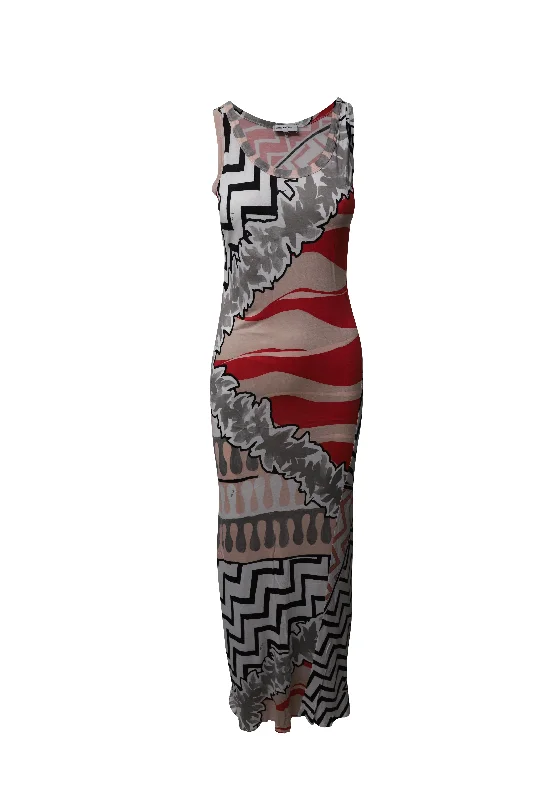 Emilio Pucci Sleeveless Printed Maxi Dress in Multicolor Silk