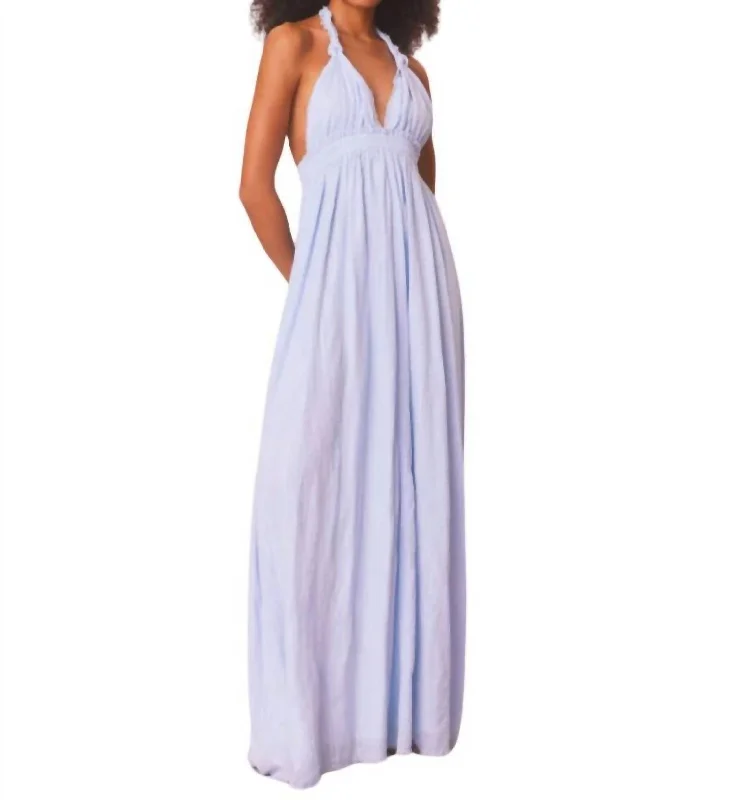 Halter Maxi Dress In Moonstone