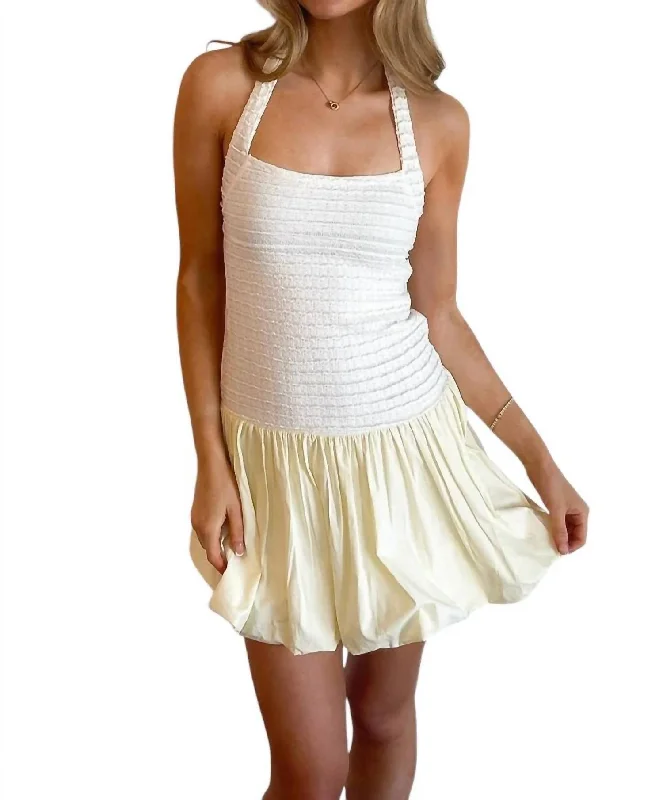 Parker Halter Mini Dress In Ivory