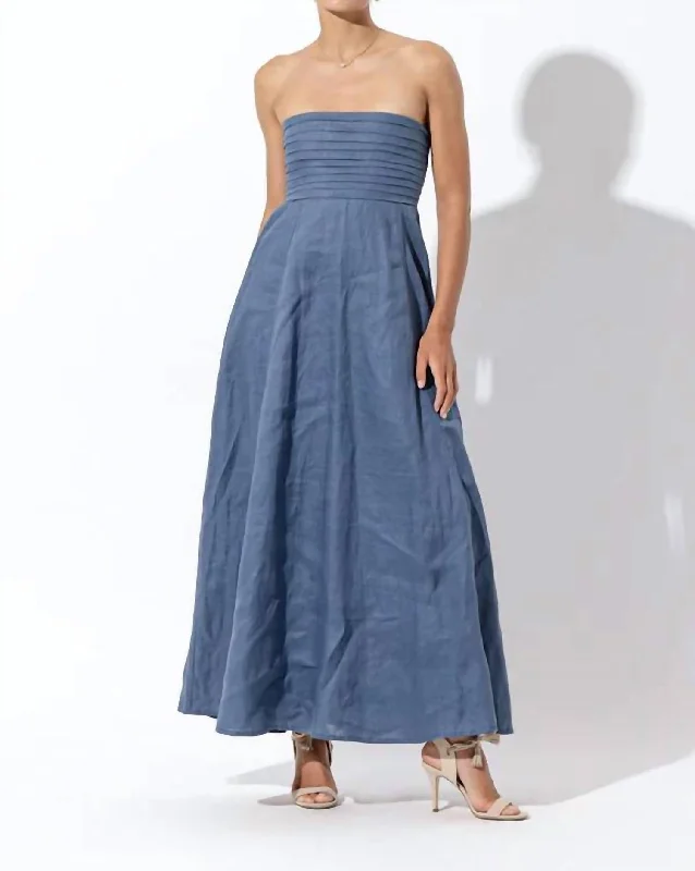 Talia Linen Maxi Dress In Ash