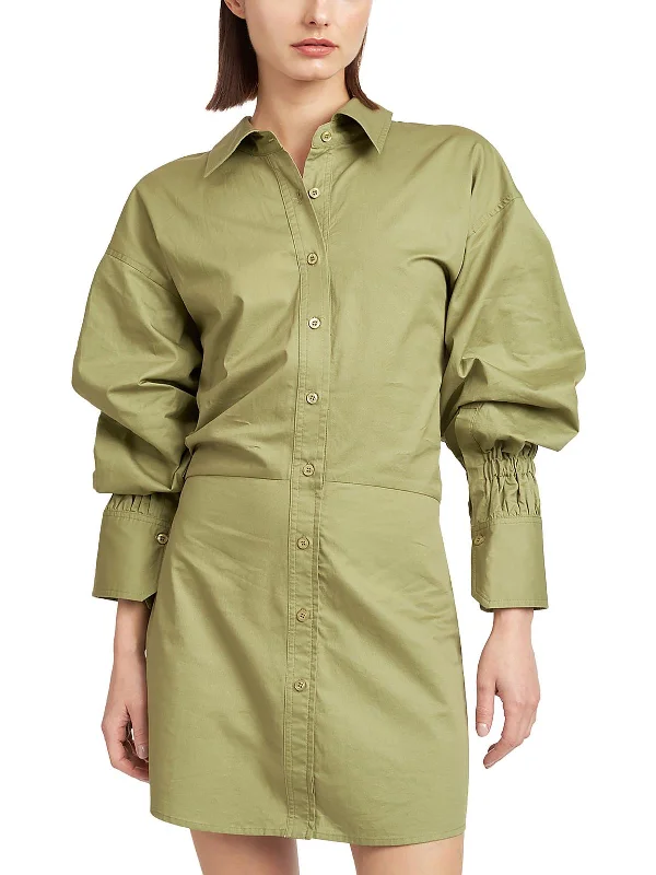 Womens Collar Mini Shirtdress