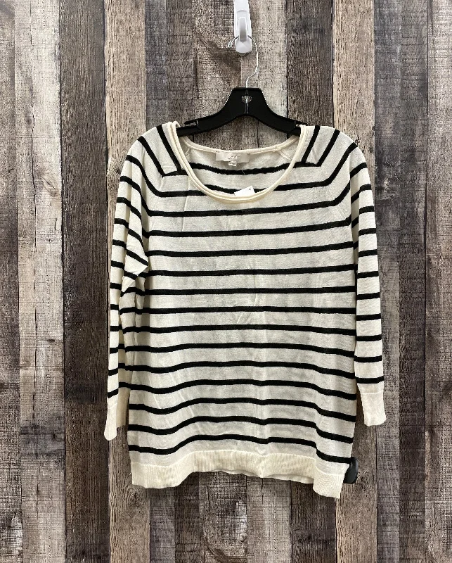 Top Long Sleeve By Loft In Striped Pattern, Size: L