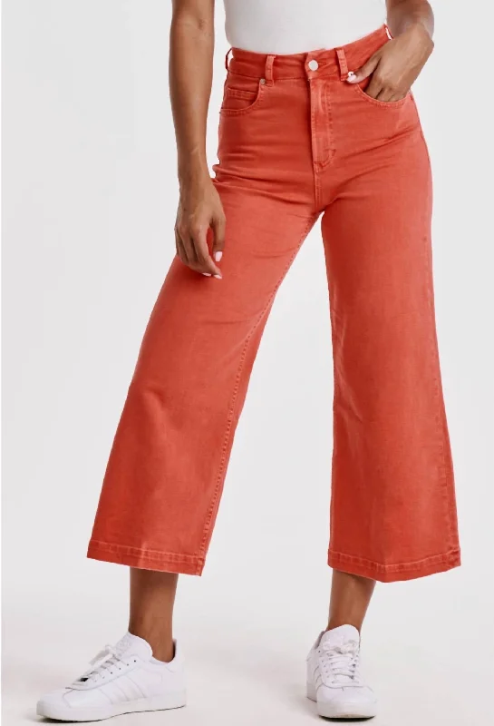 Audrey Wide Leg Pants In Radiant Red