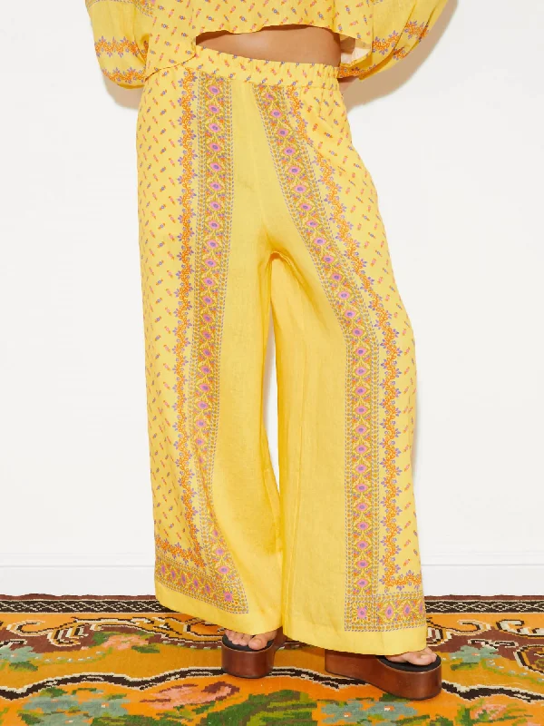 Bon Bon Wide Leg Pant In Banane