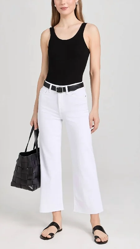 Cropped Alexa With Cut Hem Jeans In White