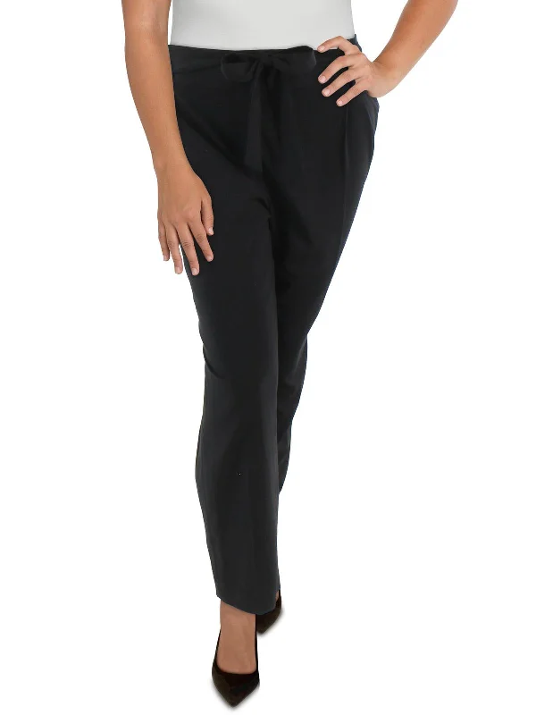 Plus Womens Pleat Front Tapered Ankle Pants