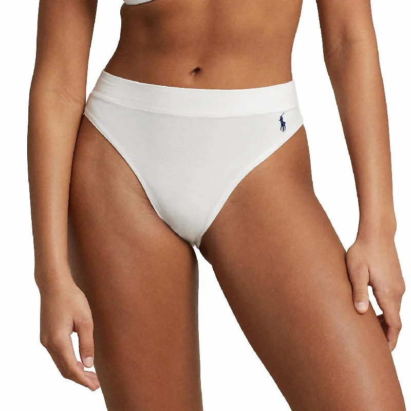 High-Rise High-Cut Organic Cotton Brief In White Cloud