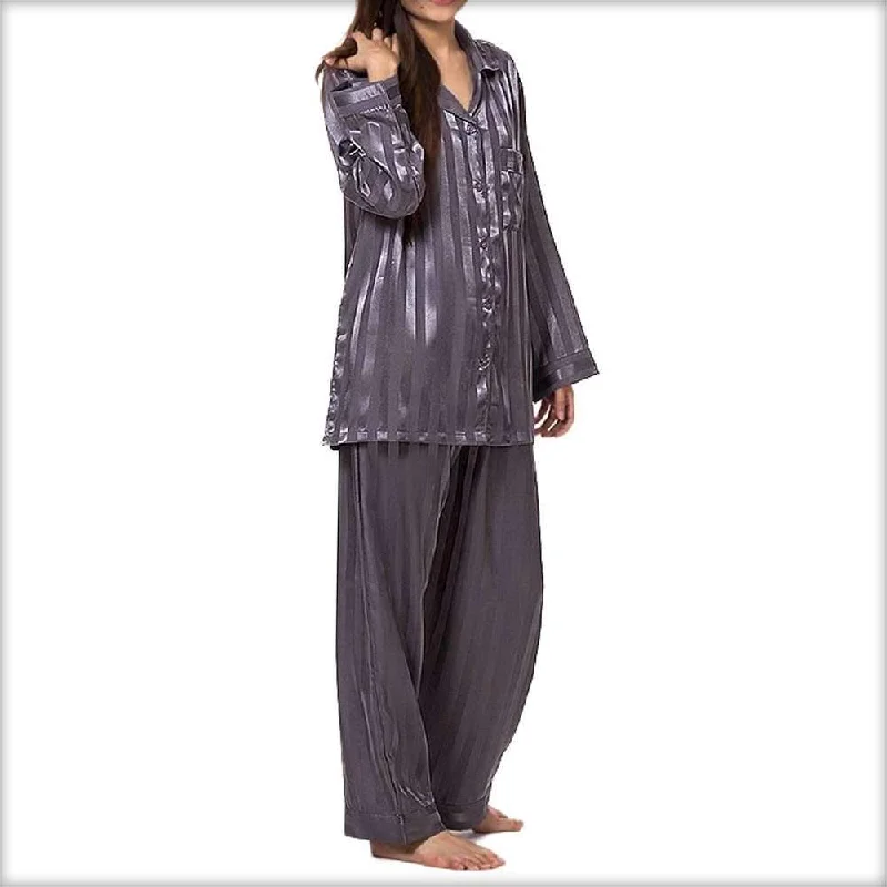 Polyester Satin Grey Night Dress