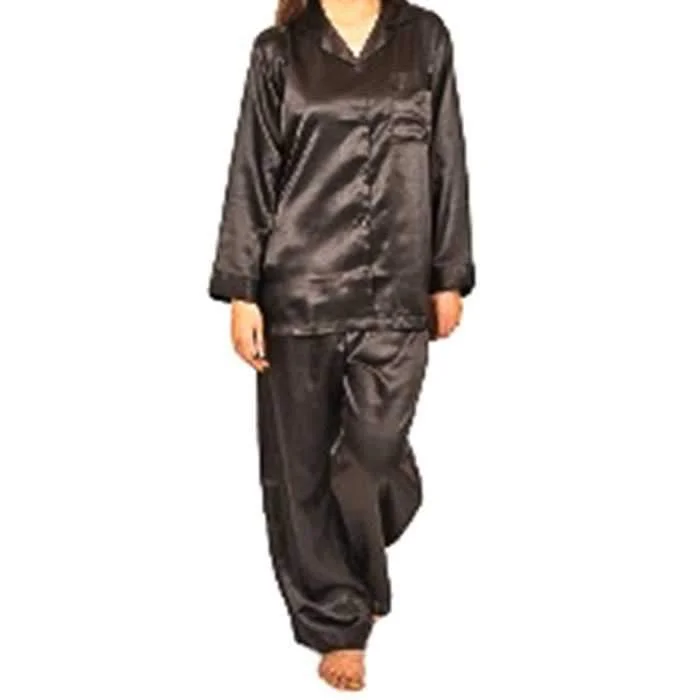 Two PCs Black Satin Nightsuit