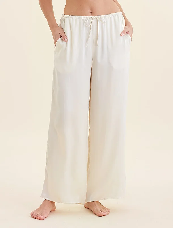 Audrey Mulberry Silk Wide Leg Pants